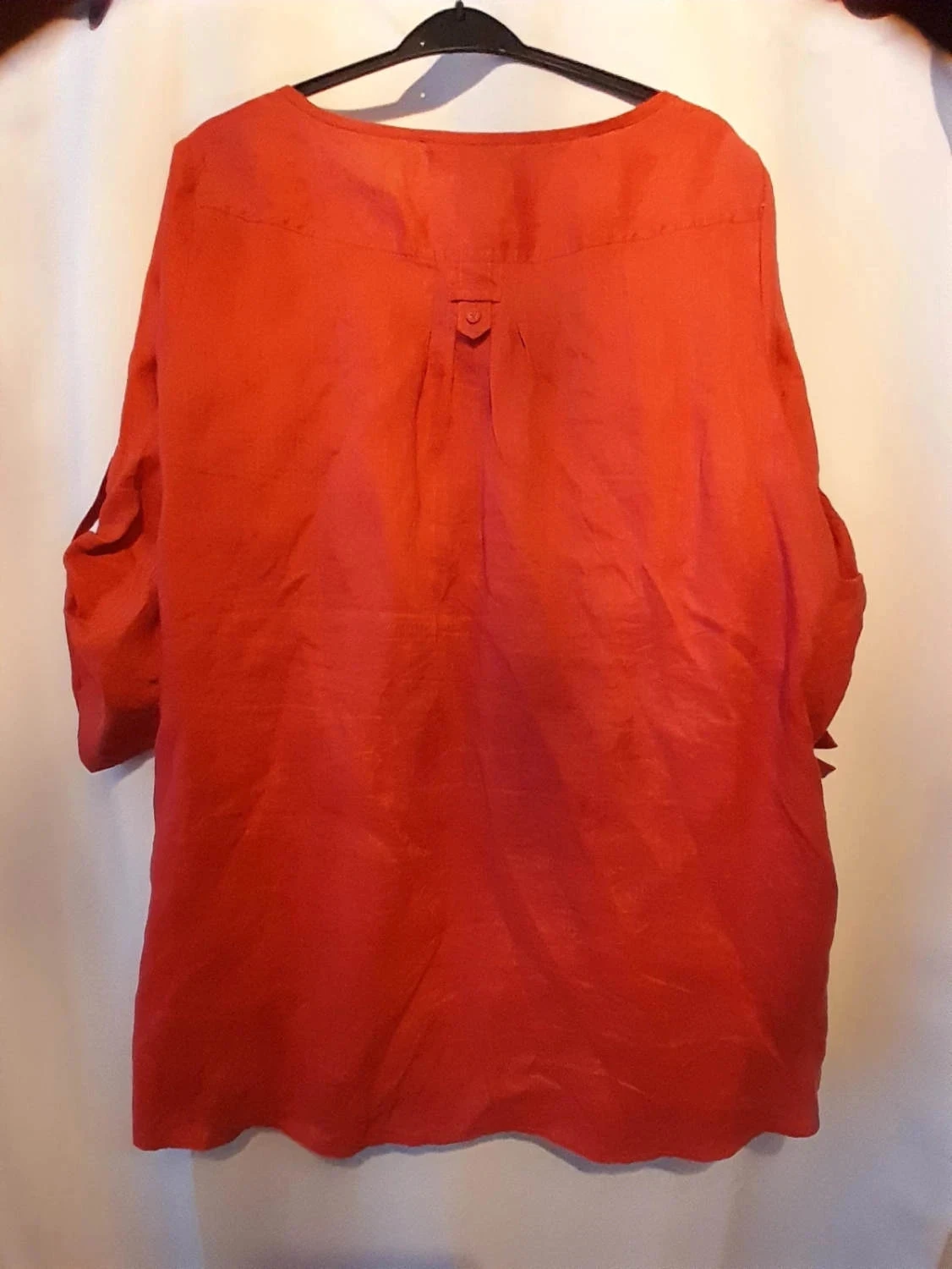 Blouse, chemisier van 100% linnen, kleur Rood, Maat 50, Merk Armand Thiery – photo 9